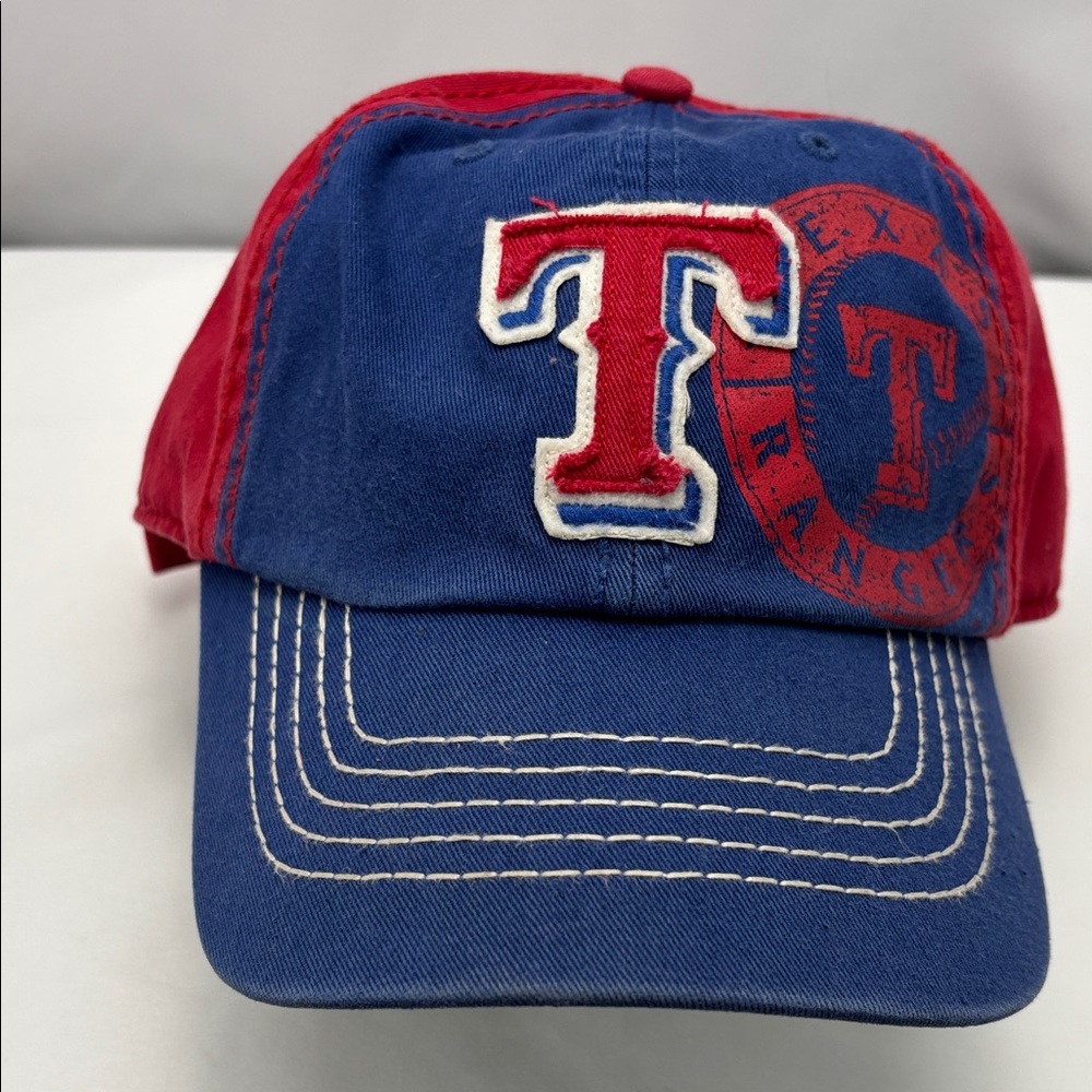 47 Brand Texas Rangers Blue and Red Baseball Cap - Picture 2 of 8
